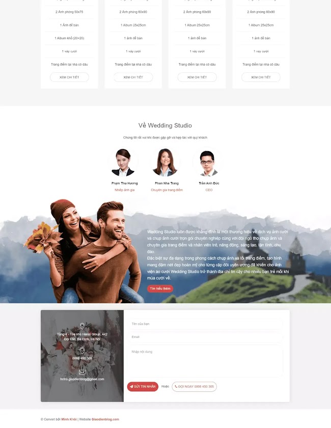 Template blogspot ảnh cưới Wedding Studio